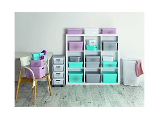 Uzglabāšanas kaste Curver Infinity Recycled, ar vāku, balta, 45l