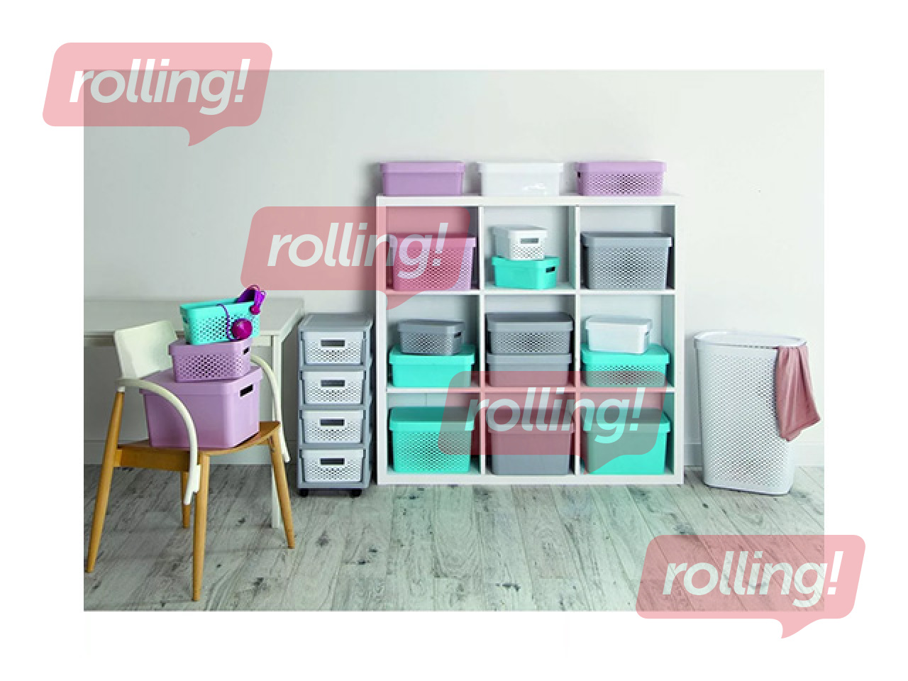 Uzglabāšanas kaste Curver Infinity Recycled, ar vāku, balta, 45l