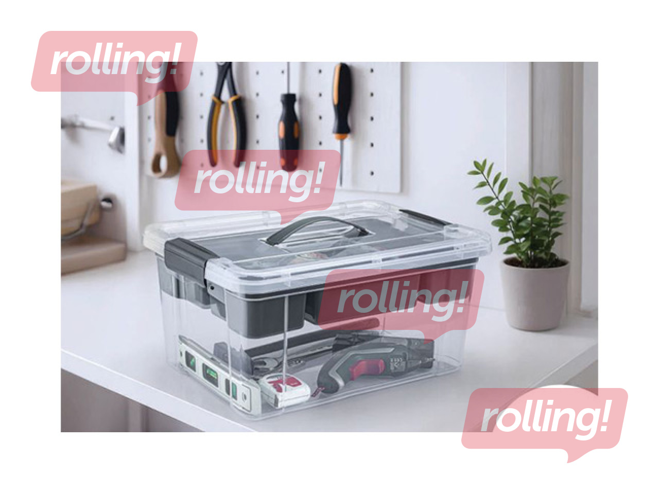 Storage Box with Organizer, 41×30×20cm, 16l