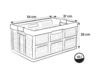 Kast Keeeper, kokkupandav, hall, must, 45l
