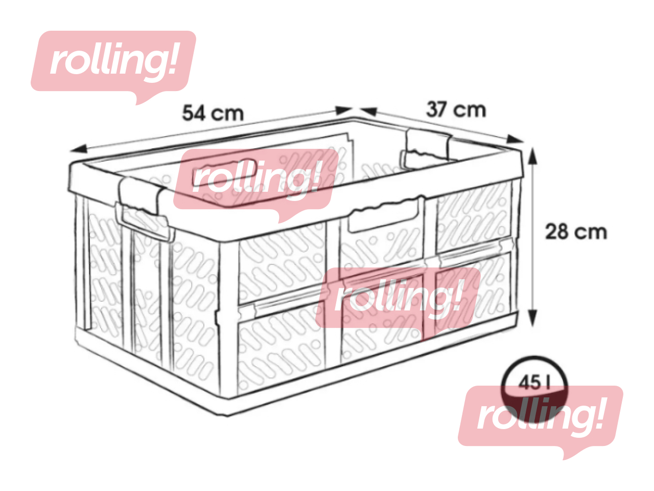 Kast Keeeper, kokkupandav, hall, must, 45l