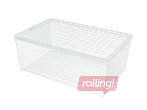 Kast Curver Textile Box, kaanega, läbipaistev, 45l, 59.6x39.4x23cm