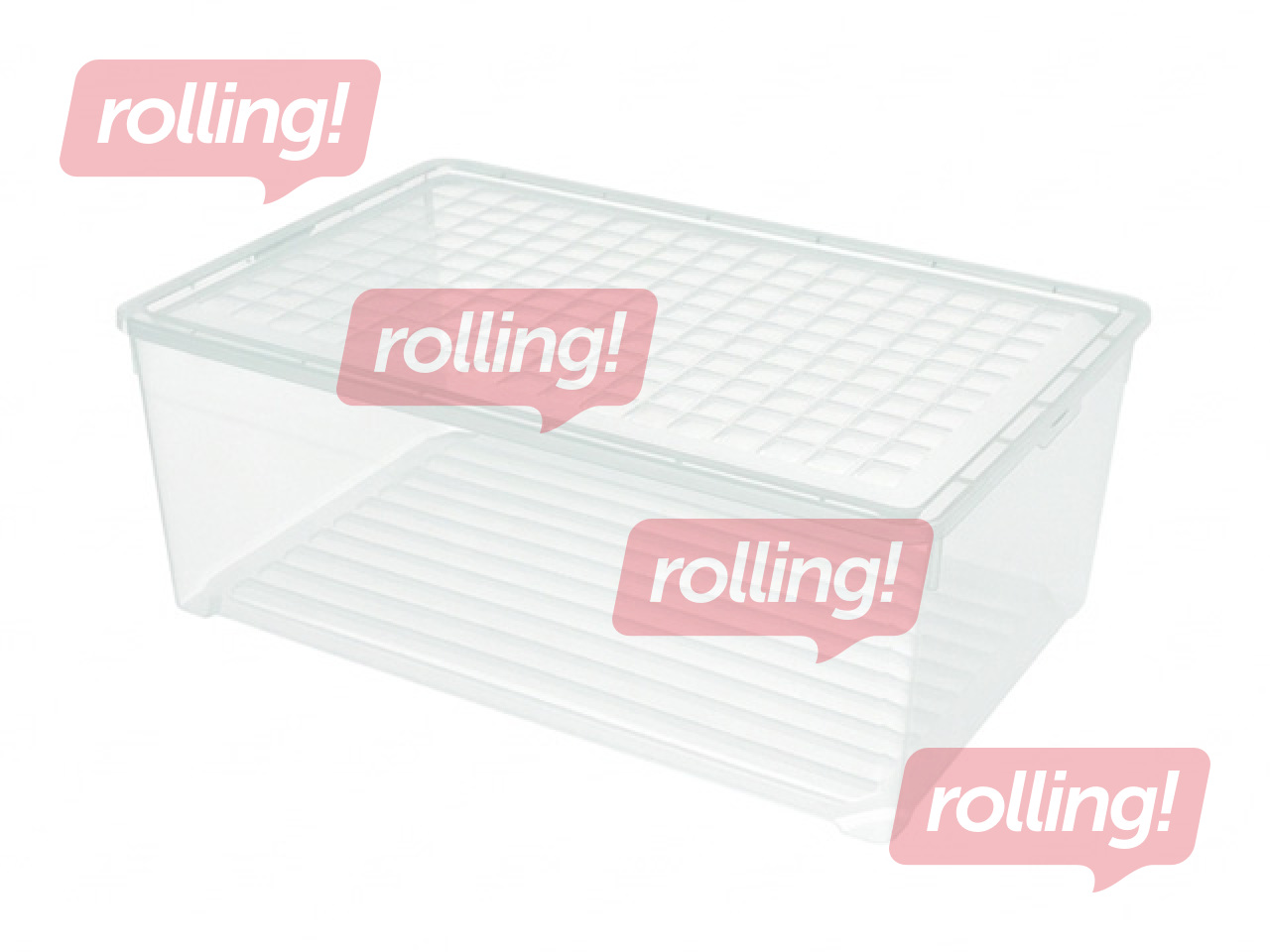 Kast Curver Textile Box, kaanega, läbipaistev, 45l, 59.6x39.4x23cm