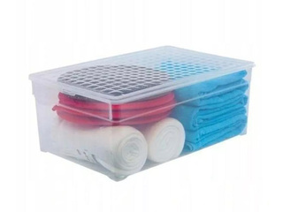 Kast Curver Textile Box, kaanega, läbipaistev, 45l, 59.6x39.4x23cm