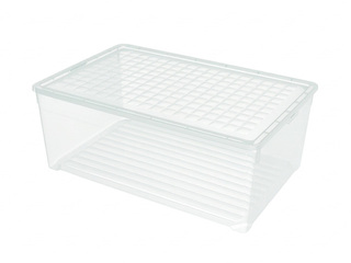 Storage box Curver Textile Box, with lid, transparent, 45l, 59.6x39.4x23cm