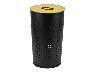 Pesukorv, roostevaba teras, puidust kaanega, 46l