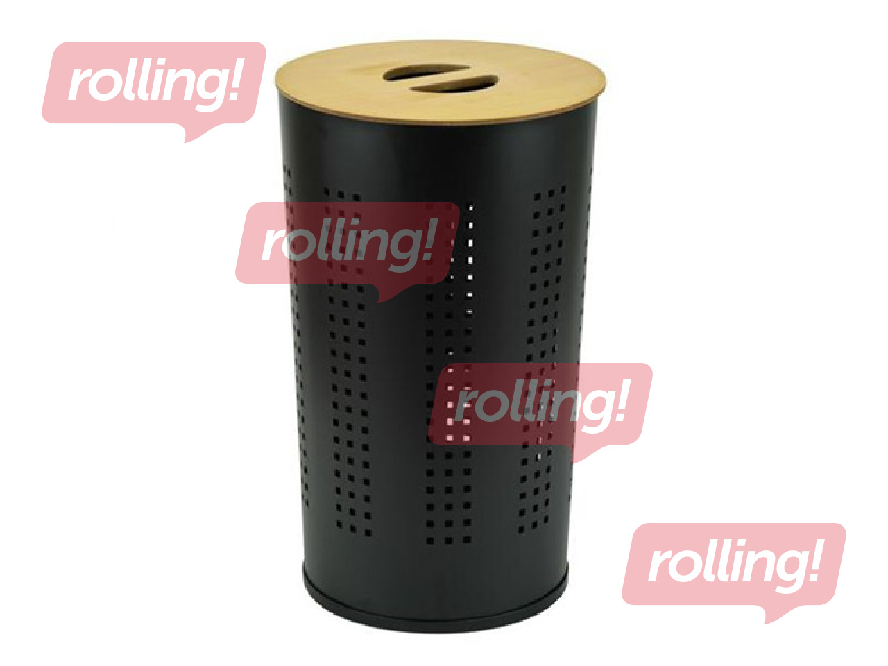 Veļas kaste, nerūsējošais tērauds, ar koka vāku, 46l