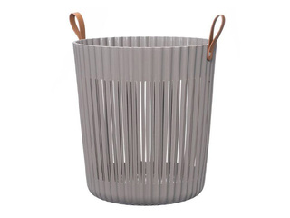 Storage basket, plastic, grey, Ø37x40cm