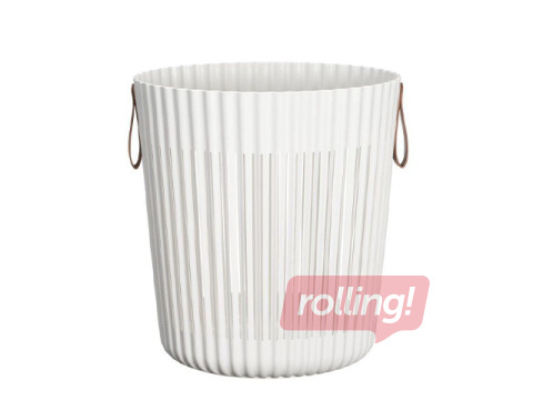 Storage basket, plastic, white, Ø37x40cm