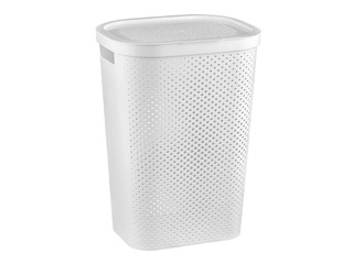 Laundry basket Curver Infinity Recycled, with lid, white, 60l