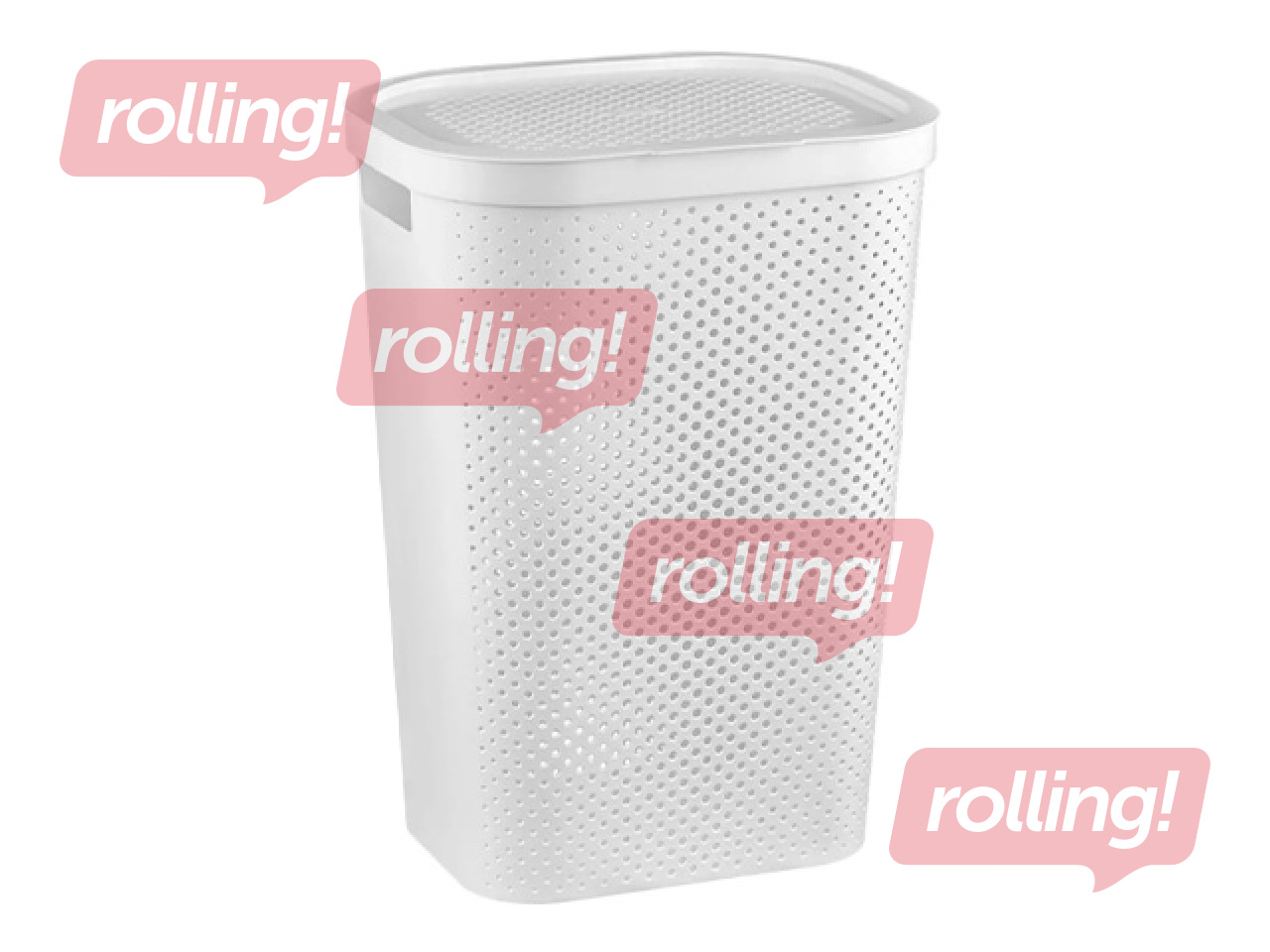 Laundry basket Curver Infinity Recycled, with lid, white, 60l