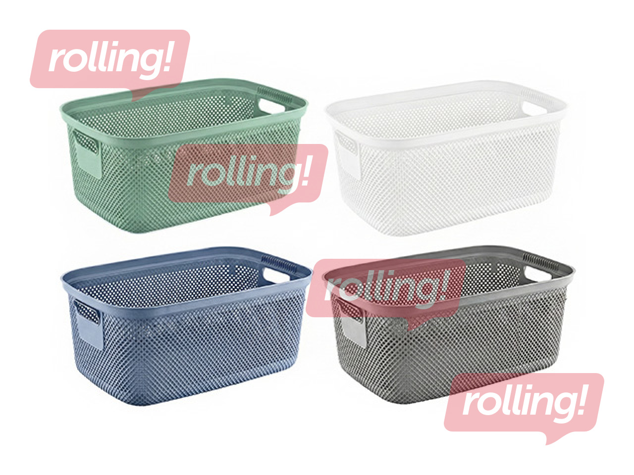 Laundry basket Nickel, assorted colours, 30l