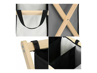 Pesukorv Springos, kolm sektsiooni, kangas, puitraam, 105l