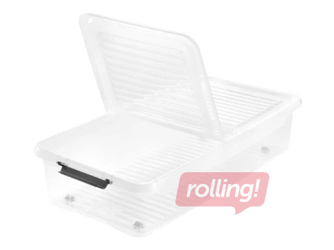 Hoiukast Keeeper Leo, kaanega, ratastel, läbipaistev, 33l