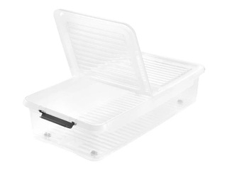 Ящик для хранения Keeeper Leo, с крышкой, на колёсах, прозрачный, 33л