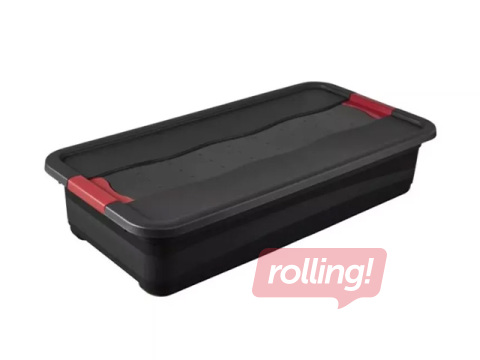 Storage box Keeeper Eckhart, with lid, grey, 33l