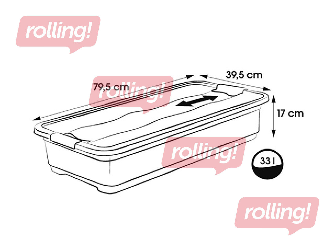 Storage box Keeeper Eckhart, with lid, grey, 33l