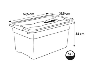 Hoiukast Keeeper Cornelia, kaanega, läbipaistev, 52l