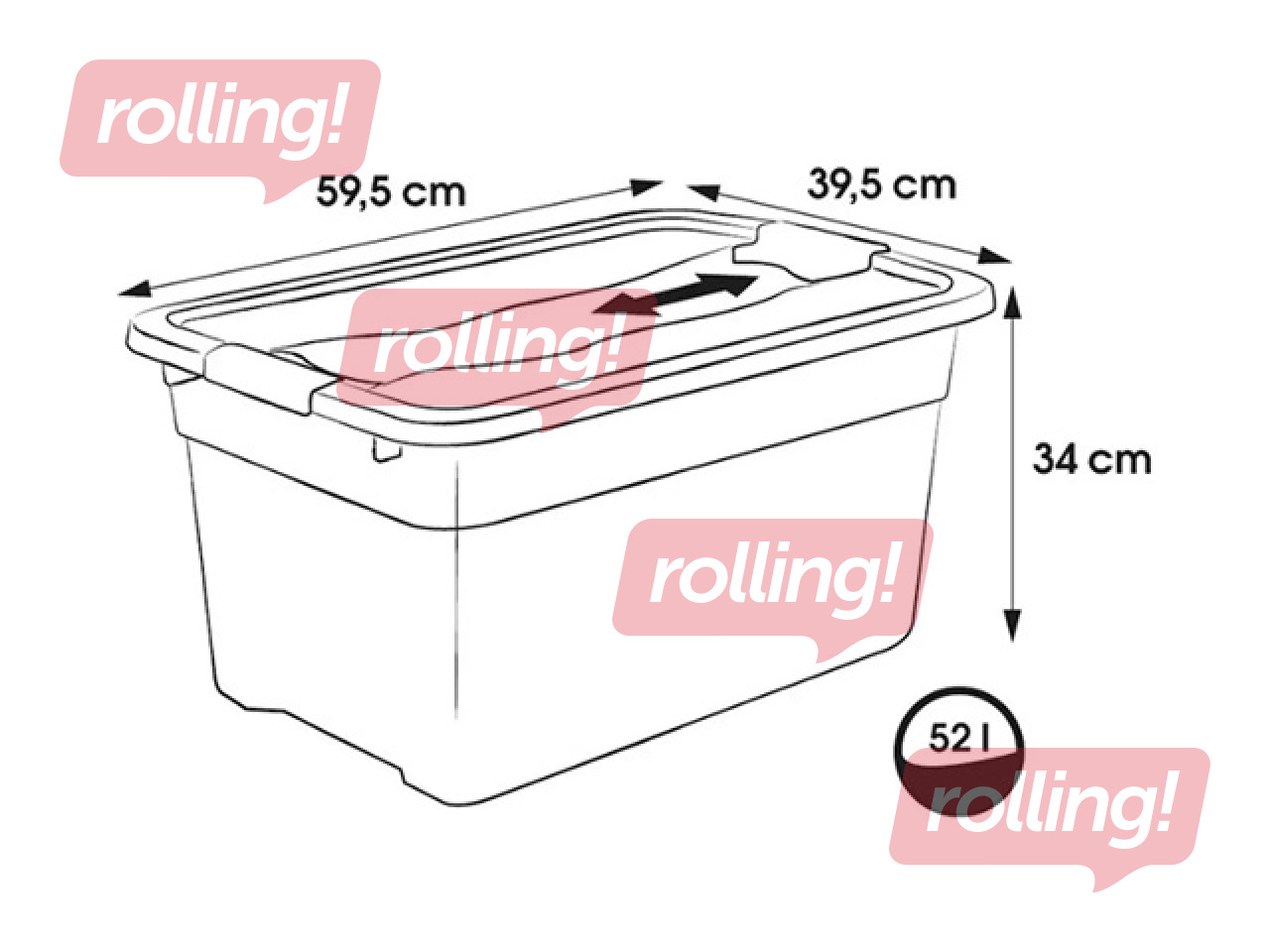 Hoiukast Keeeper Cornelia, kaanega, läbipaistev, 52l