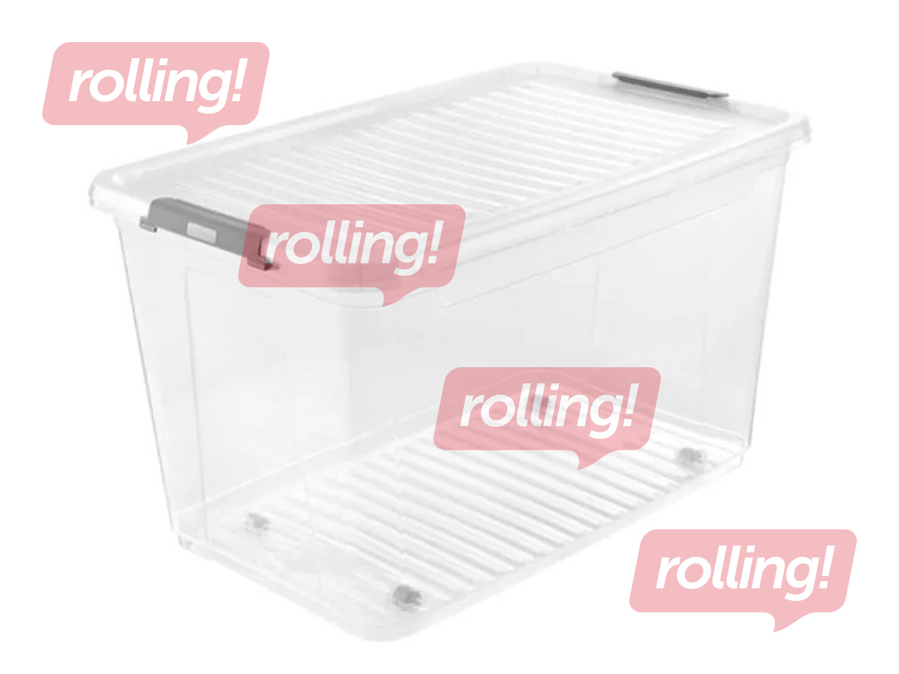 Hoiukast Keeeper Leo, kaanega, ratastel, läbipaistev, 56l