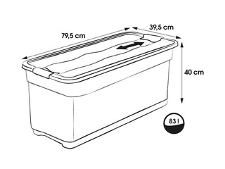 Hoiukast Keeeper Cornelia, kaanega, läbipaistev, 83l