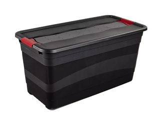 Storage box Keeeper Eckhart, with lid, grey, 83l