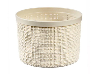 Basket Curver Jute, with lid, cream, Ø17x13cm, 2l
