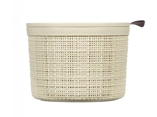 Basket Curver Jute, with lid, cream, Ø17x13cm, 2l