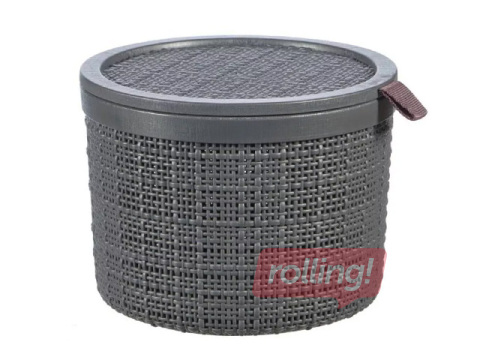 Groziņš Curver, Jute, ar vāku, pelēks, Ø17x13cm, 2l