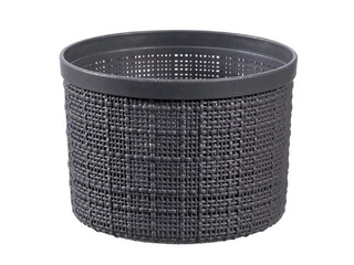 Корзинка Curver Jute, с крышкой, серая, Ø17x13см, 2л