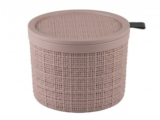 Uzglabāšanas kaste Curver Jute, ar vāku, rozā, Ø17x13cm, 2l