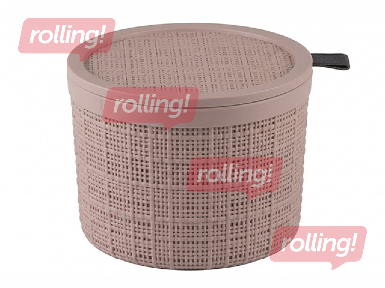 Uzglabāšanas kaste Curver Jute, ar vāku, rozā, Ø17x13cm, 2l