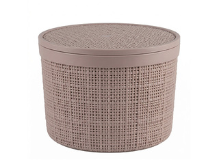 Uzglabāšanas kaste Curver Jute, ar vāku, rozā, Ø17x13cm, 2l