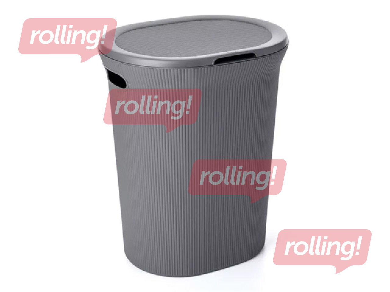 Корзина для белья Tatay Baobab, с крышкой, серая, 40л