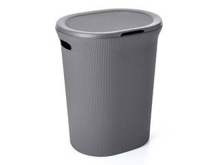 Laundry basket Tatay Baobab, with lid, grey, 40l
