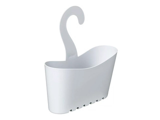 Bathroom shelf Tatay, hanging design, white, 25x9x28cm