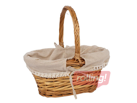 Basket Maxine, with handle and textile lining, 31x23x30cm