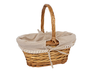 Basket Maxine, with handle and textile lining, 31x23x30cm