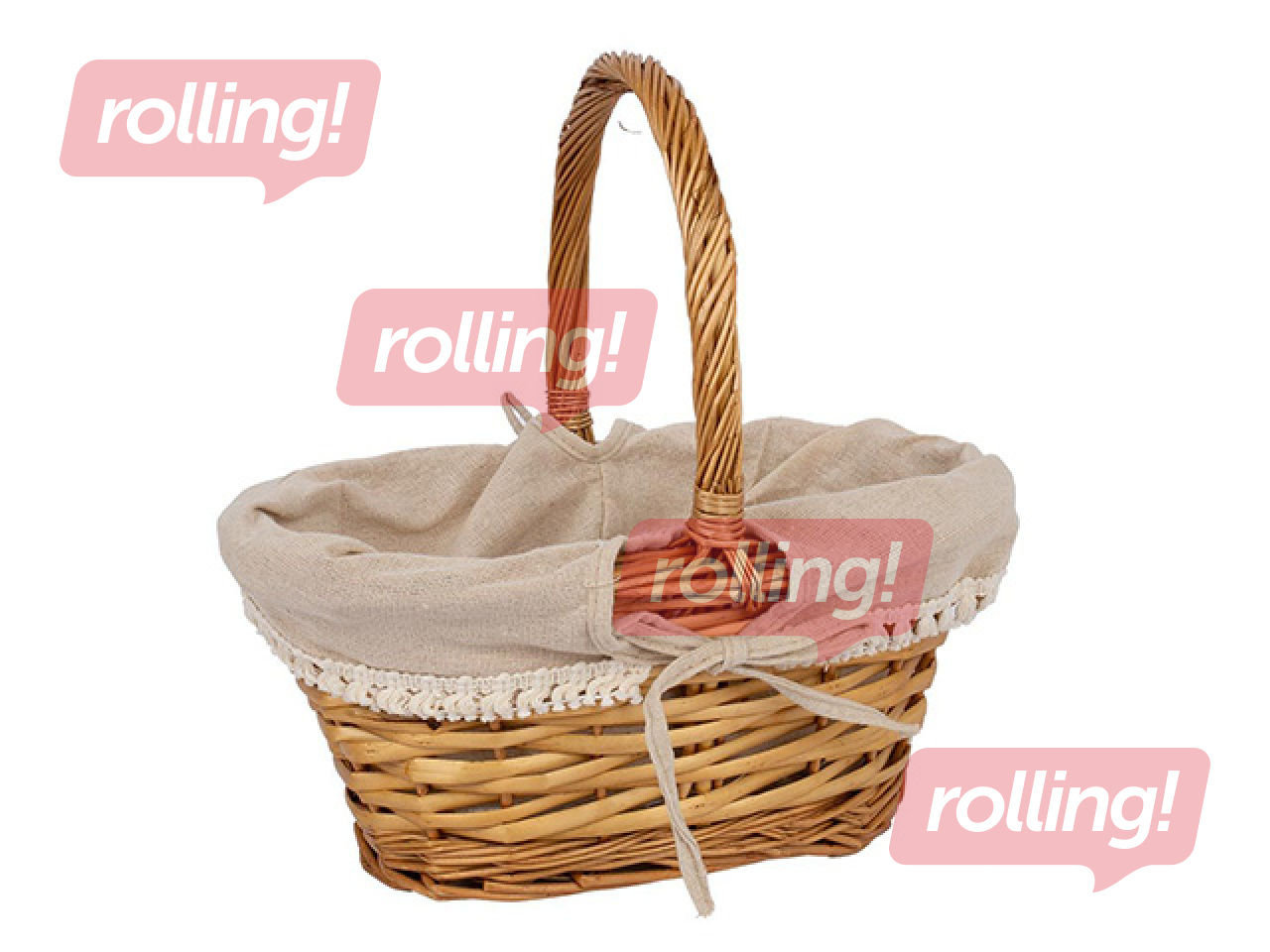 Korv Maxine, käepideme ja tekstiilvoodriga, 31x23x30cm