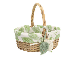 Basket Willi Miro, with handle and textile lining, 30x21x29cm