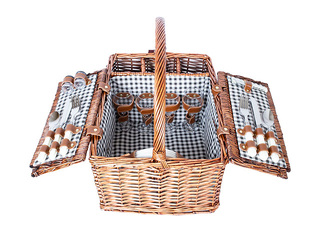Piknikukorv Gino, 4 inimesele, käepidemega, 46x33x22/40cm