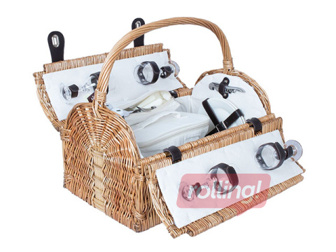 Piknikukorv Gino, 4 inimesele, käepidemega, 47x31x23/28/38cm