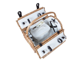 Piknikukorv Gino, 4 inimesele, käepidemega, 47x31x23/28/38cm