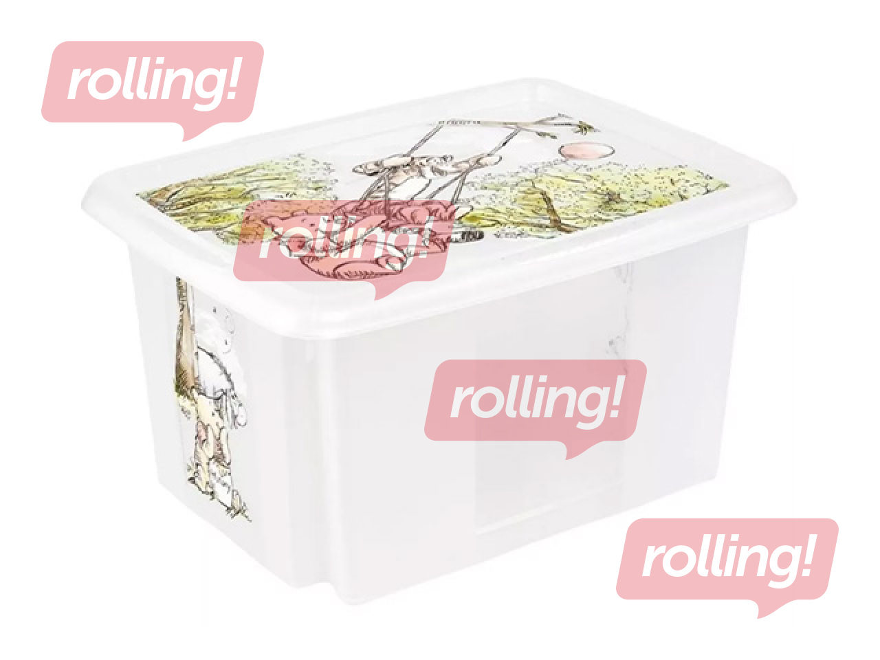 Hoiukast Keeeper Karolina Winnie the Pooh, kaanega, läbipaistev, 38x29.5x20.5cm, 15l