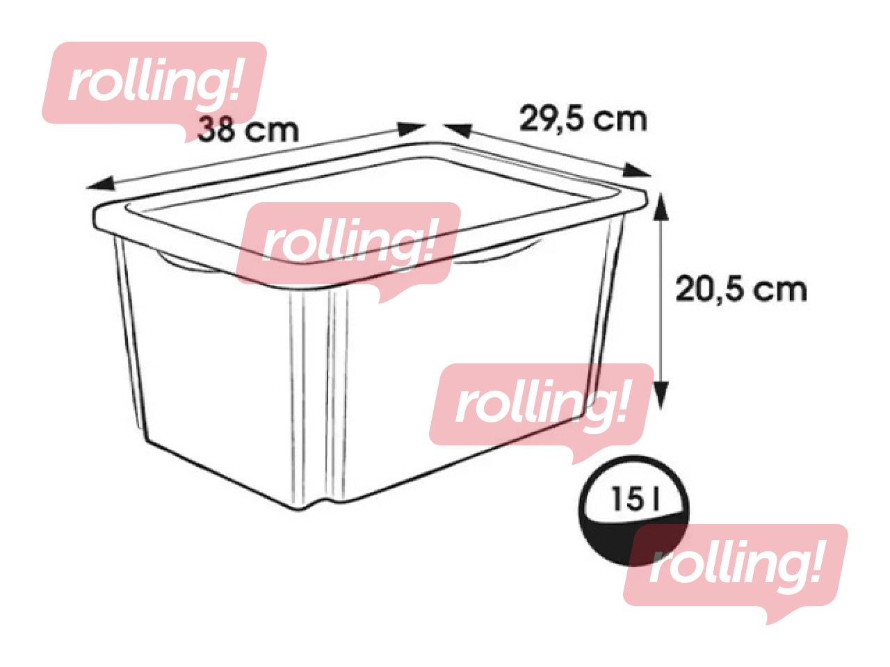 Hoiukast Keeeper Karolina Winnie the Pooh, kaanega, läbipaistev, 38x29.5x20.5cm, 15l