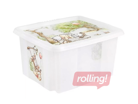 Hoiukast Keeeper Karolina Winnie the Pooh, kaanega, läbipaistev, 42.5x35.5x22.5cm, 24l