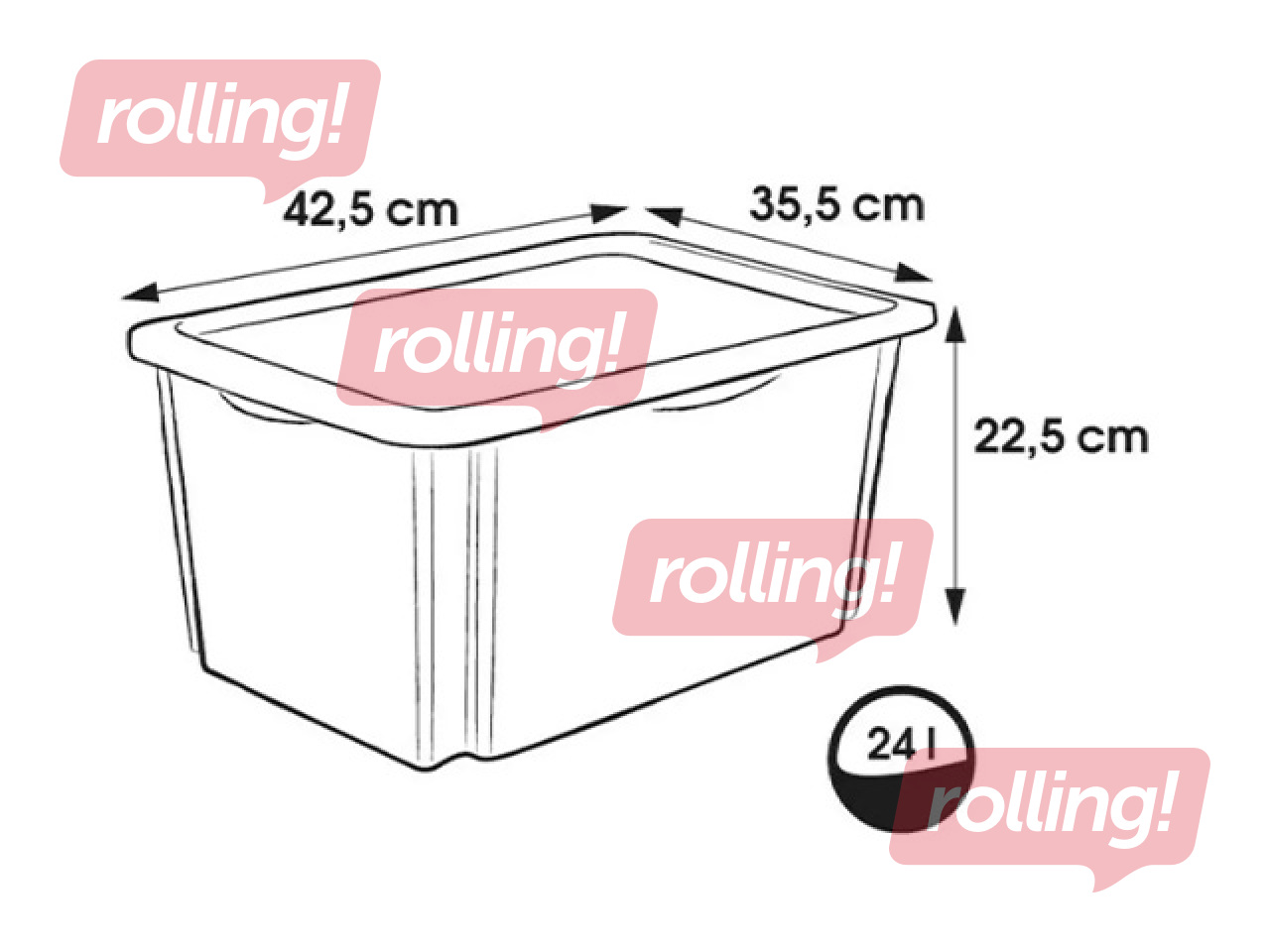 Hoiukast Keeeper Karolina Winnie the Pooh, kaanega, läbipaistev, 42.5x35.5x22.5cm, 24l