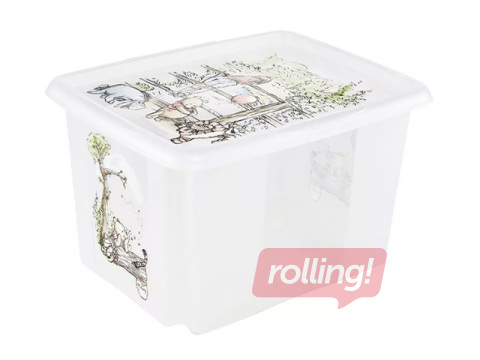 Hoiukast Keeeper Karolina Winnie the Pooh, kaanega, läbipaistev, 45x35x27cm, 30l