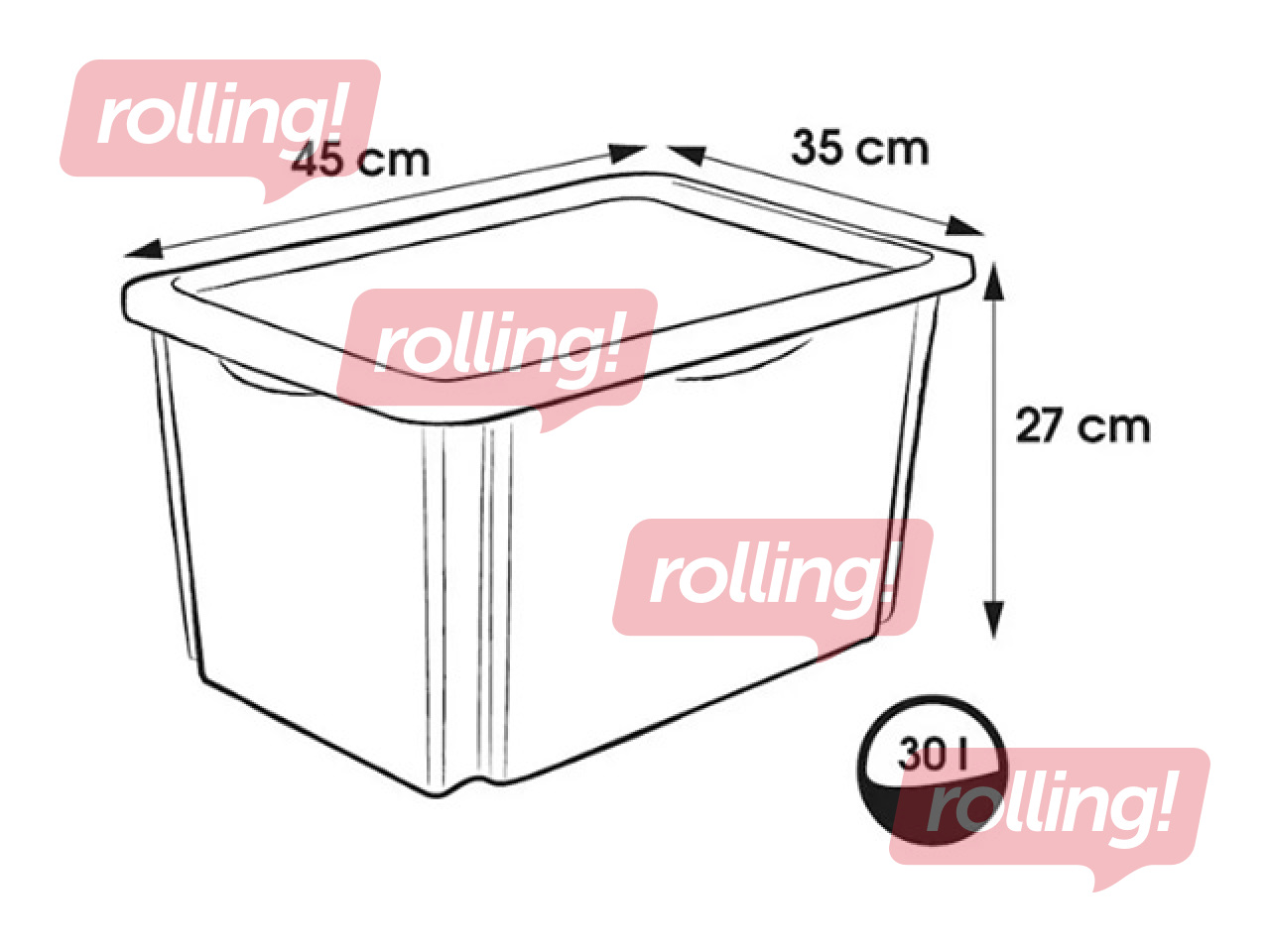 Hoiukast Keeeper Karolina Winnie the Pooh, kaanega, läbipaistev, 45x35x27cm, 30l
