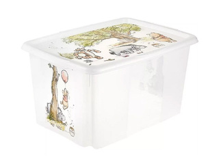 Storage box Keeeper Karolina Winnie the Pooh, with lid, transparent, 55.5x40x30cm, 45l